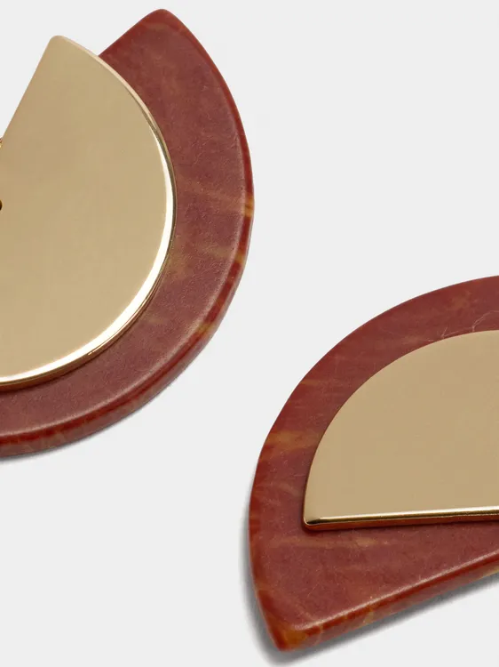 Semicircle Earrings With Stone Effect 244885 — image 3