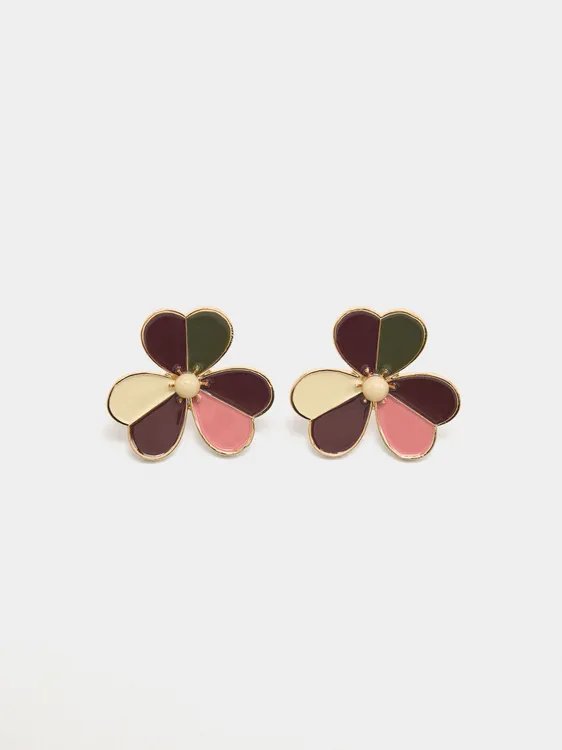 Flower Earrings With Enamel 244907 — image 2