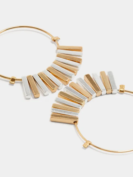Hoop Earrings With Bicolor Bars 245043 — image 1