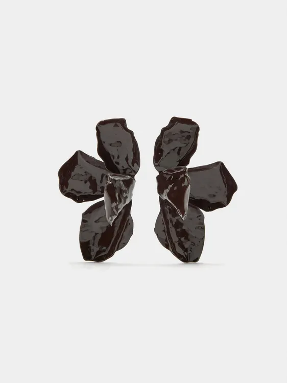 Half-Flower Earrings With Embossed 245049 — image 1