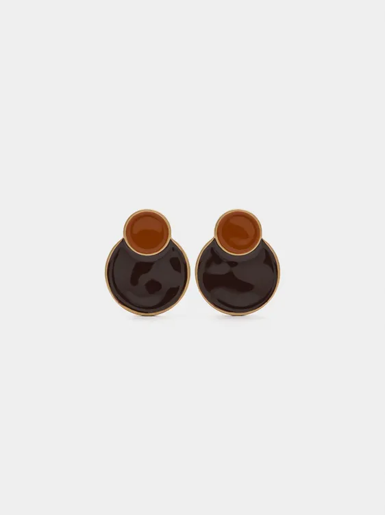 Round Earrings With Enamel 245056 — image 2
