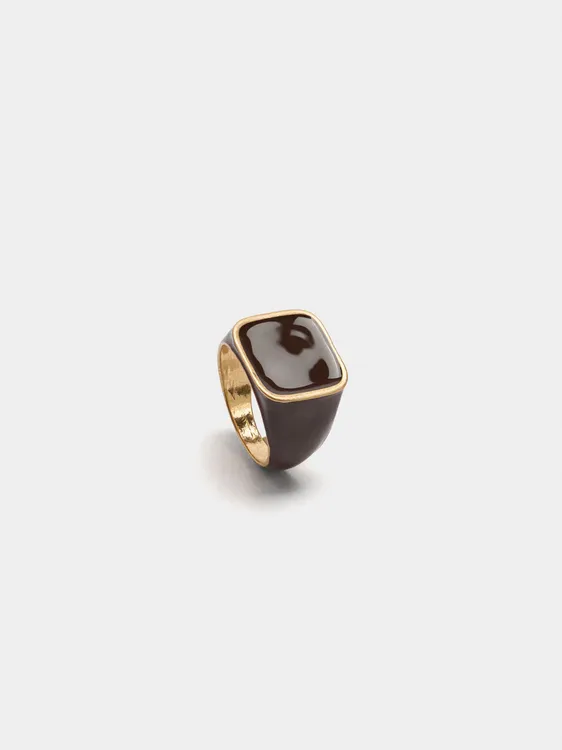 Square Ring With Enamel 245060 — image 1