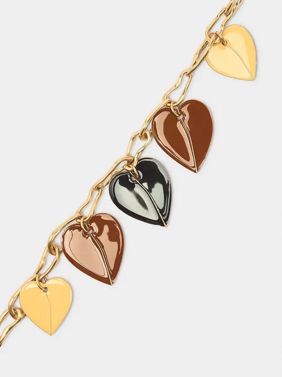 Short Necklace With Enamelled Hearts 245100 — image 1