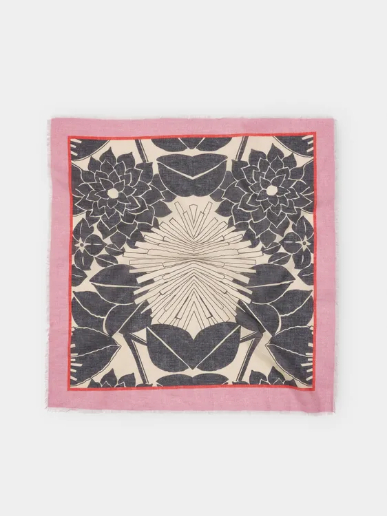 Square Printed Scarf With 100% Cotton 245106 — image 1