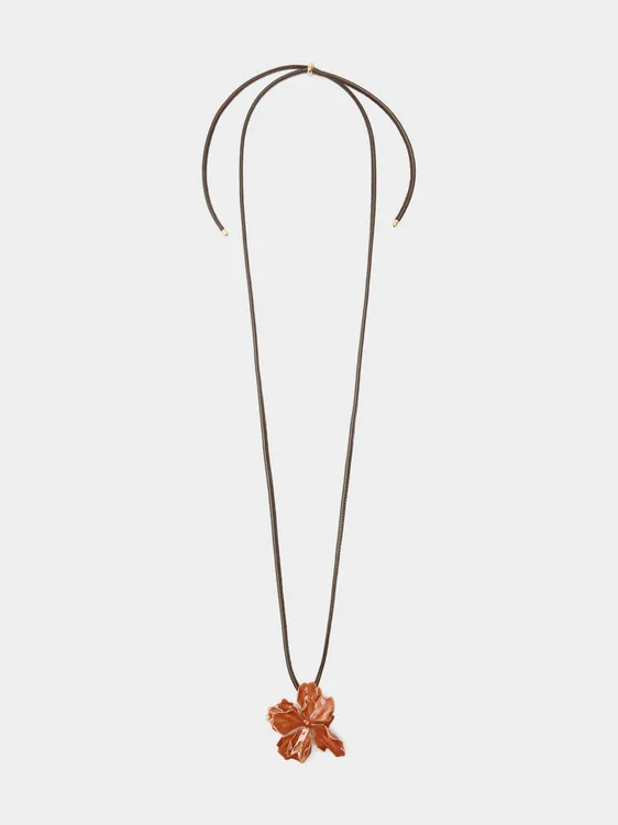 Cord Necklace With Enamelled Flower 245138 — image 2