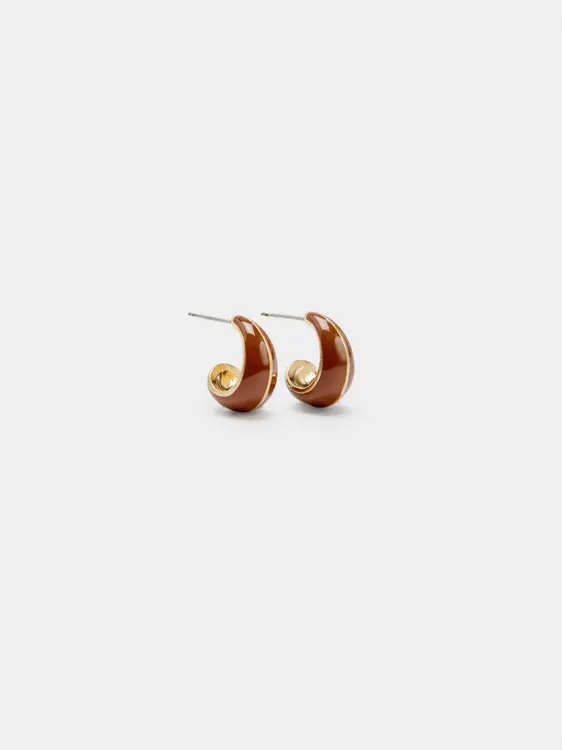 Open Hoop Earrings With Enamel 245177 — image 2