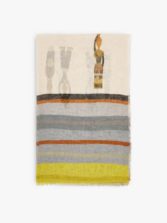 Printed Scarf With Linen Blend 245474 — image 1
