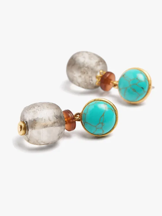 Earrings With Stone And Glass Bead 245543 — image 2