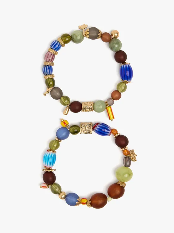 Set Of Elastic Bracelets With Ceramic Beads 245545 — image 2