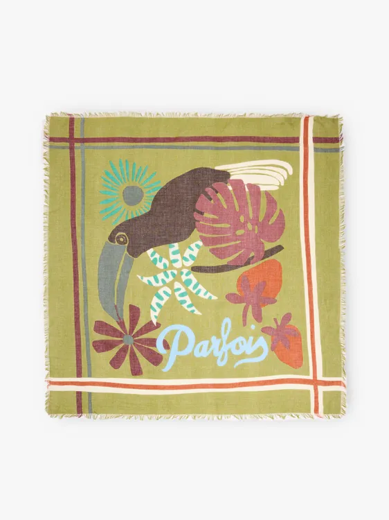 Square Printed Scarf With 100% Cotton 245579 — image 1