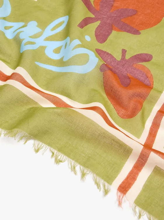 Square Printed Scarf With 100% Cotton 245579 — image 2