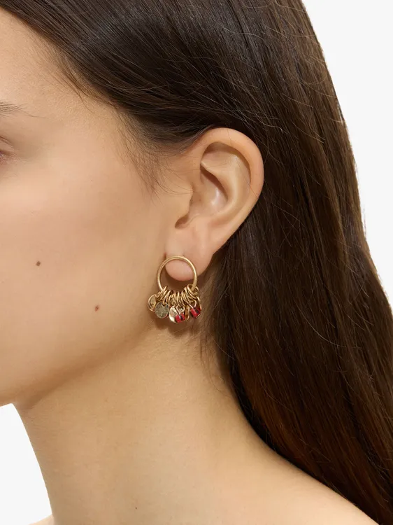 Hoop Earrings With Medals And Beads 245589 — image 1