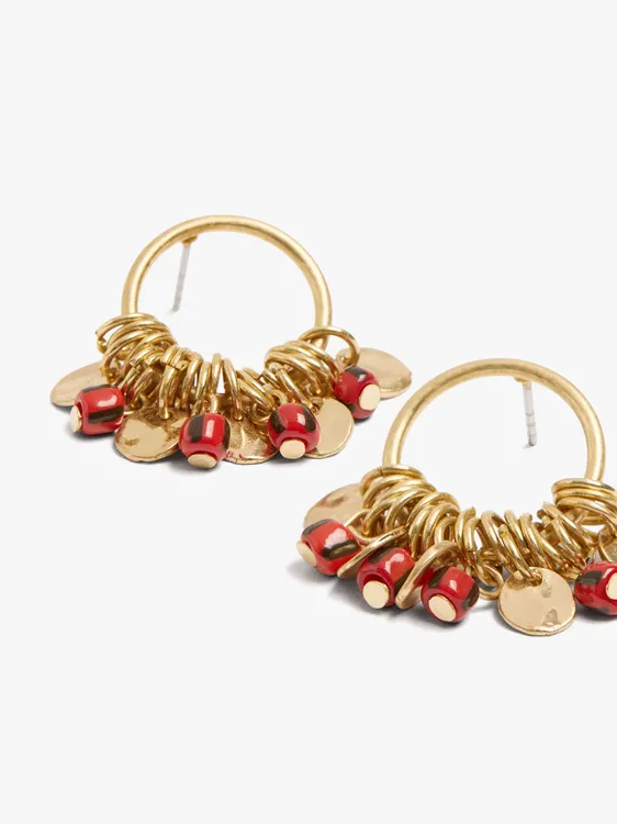 Hoop Earrings With Medals And Beads 245589 — image 3