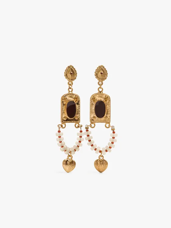 Long Earrings With Glass Beads And Resin 245594 — image 1