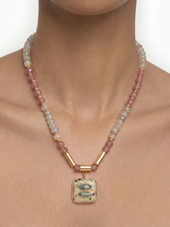 Short Necklace With Stone And Glass Beads 245638 — image 3