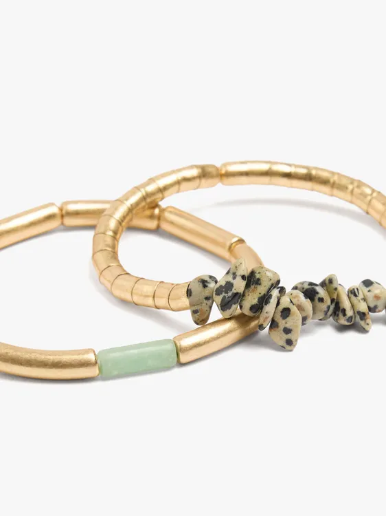 Set Of Elastic Bracelets With Stones 245651 — image 3