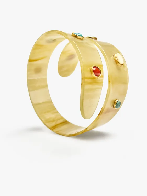 Crossed Bracelet With Resin Multicolor Details 246467 — image 2