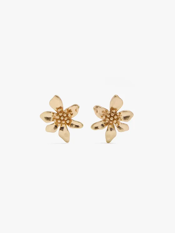 Short Flower Earrings With Embossed Detail 246490 — image 1