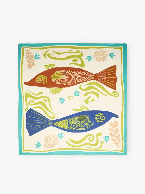 Square Scarf With Fish Print 246687 — image 1