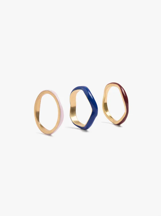 Set Of Wavy Rings With Enamel 246930 — image 3