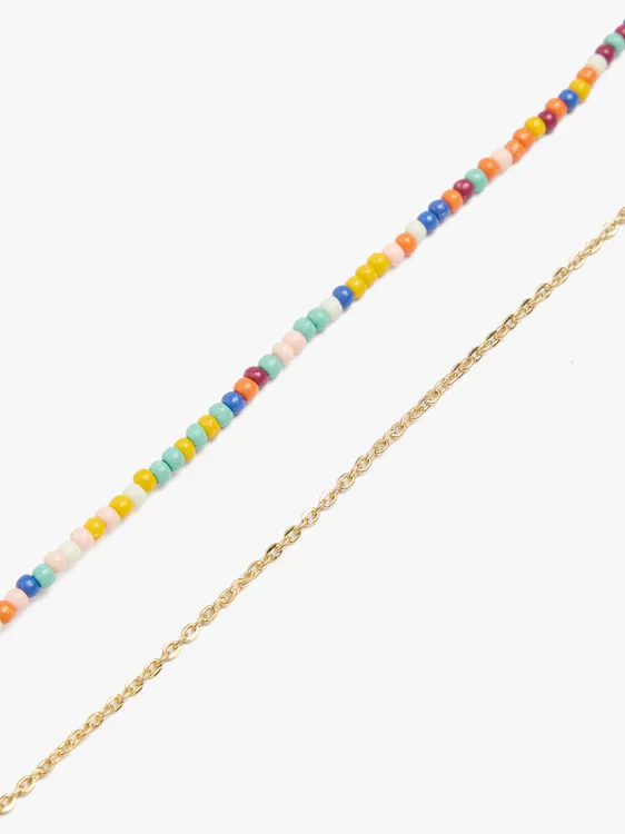 Set Of Multicolored Beaded Anklets 247087 — image 2