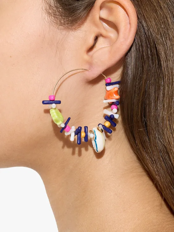 Hoop Earrings Bars Of Resin And Shells 247094 — image 2