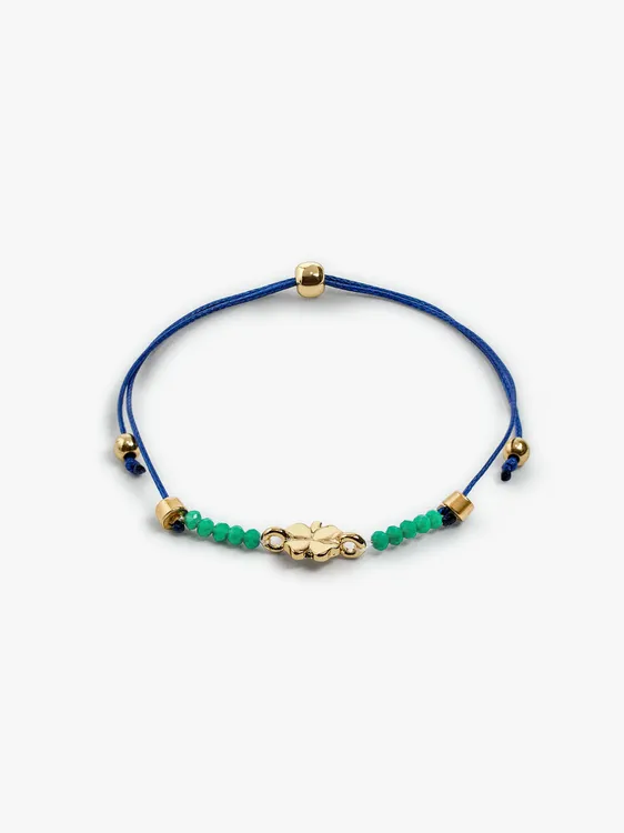 Adjustable Bracelet With Glass Beads And Clover 247373 — image 1
