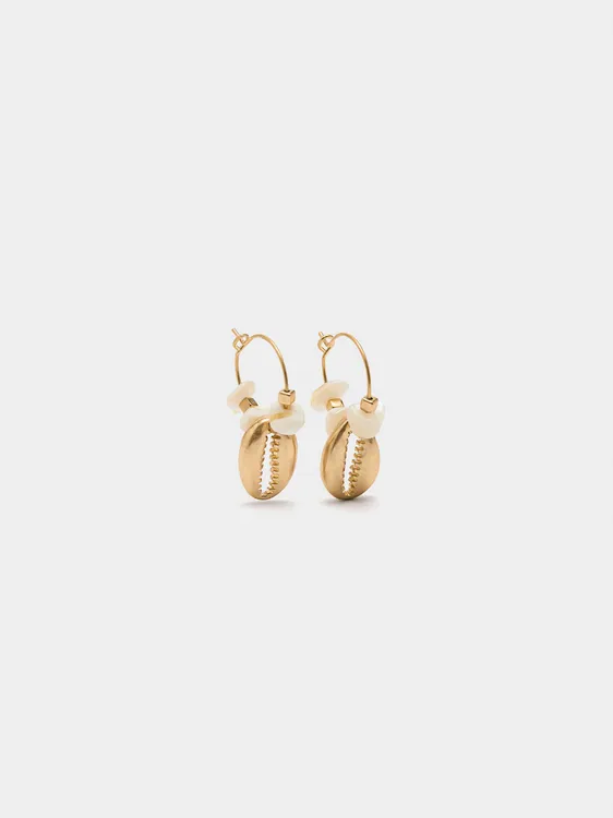 Hoop Earrings With Shell Pendants 247437 — image 1