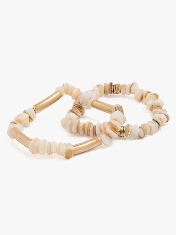 Set Of Elastic Bracelets With Shells 247439 — image 3