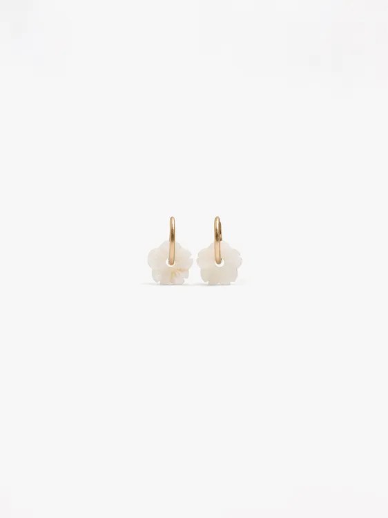 Hoop Earrings With Shell Flower 247447 — image 1