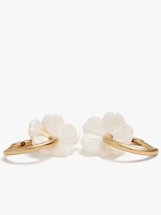 Hoop Earrings With Shell Flower 247447 — image 2