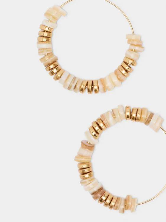 Hoop Earrings With Shell Beads 247531 — image 2