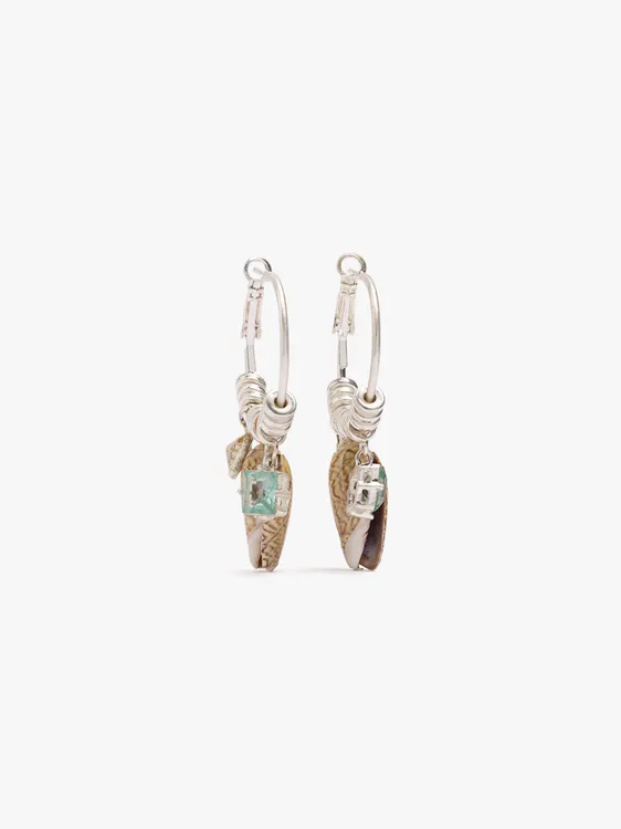 Hoop Earrings With Shells And Crystals 247626 — image 1