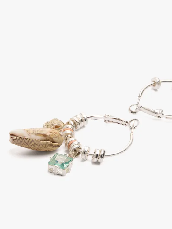 Hoop Earrings With Shells And Crystals 247626 — image 2