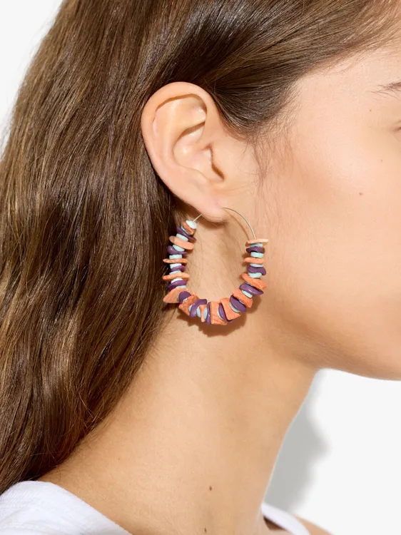 Hoop Earrings With Multicolor Shells 247744 — image 2