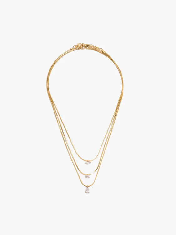 Set Of Three Necklaces With Zirconia Pendants 247852 — image 1