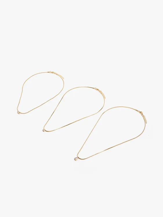 Set Of Three Necklaces With Zirconia Pendants 247852 — image 2
