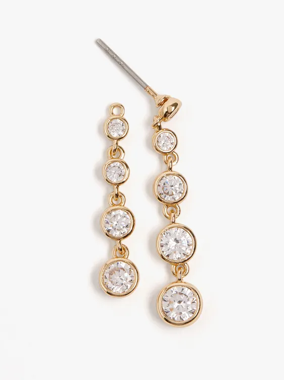 Long Double Earrings With Cubic Zirconia 247872 — image 2