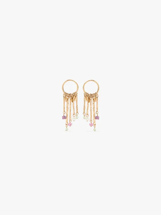 Earrings Of Bars With Stones And Pearl 248007 — image 1
