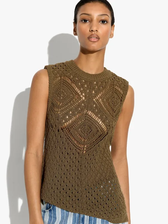 Pointelle knit top 248358 — image 3