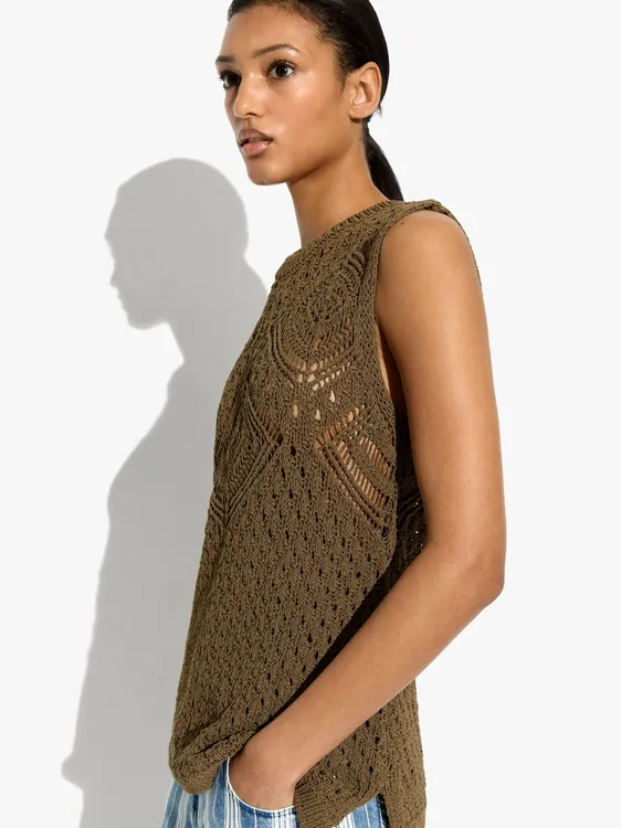 Pointelle knit top 248358 — image 2