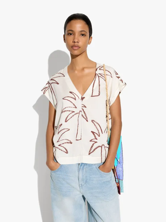 Printed Blouse With A Linen And Lyocell Blend 248458 — image 3