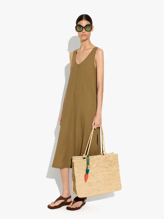 Midi Plain Dress And Flowy 248484 — image 1