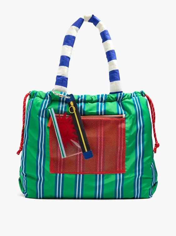 Reversible Nylon Shopper Bag With Stripes 248513 — image 2
