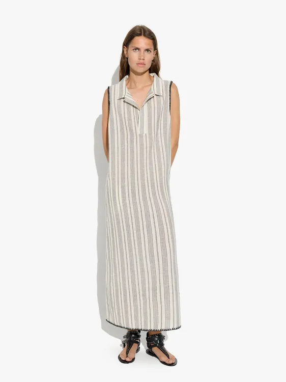 Long Dress With Cotton Stripes 248538 — image 3