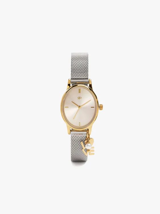 Bicolor Watch With Metallic Mesh Charm 248707 — image 1