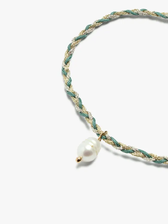 Adjustable Braided Bracelet With Pearl 248867 — image 3