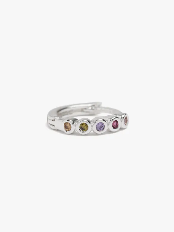 Individual Hoop With Zirconia Silver Plated 248914 — image 2