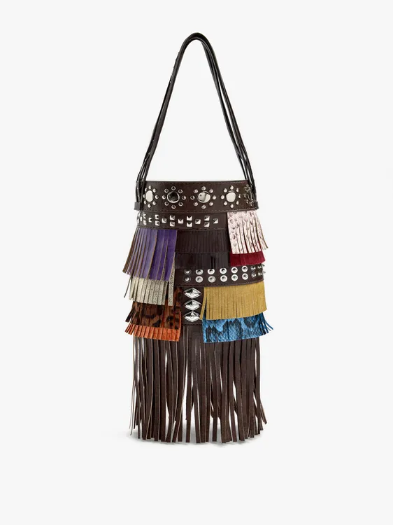 Crossbody Bag With Multicolor Fringes And Studs 248919 — image 1