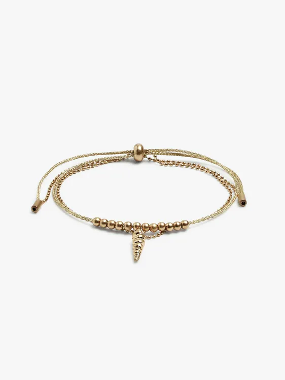 Double And Adjustable Bracelet With Spiral Snail Charm 248932 — image 1